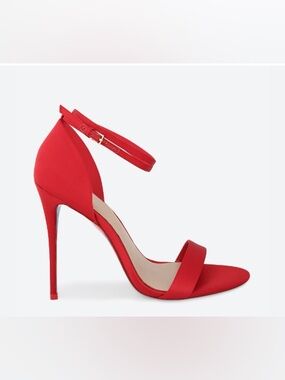 Aldo Red Ankle-Strap Stiletto Sandals